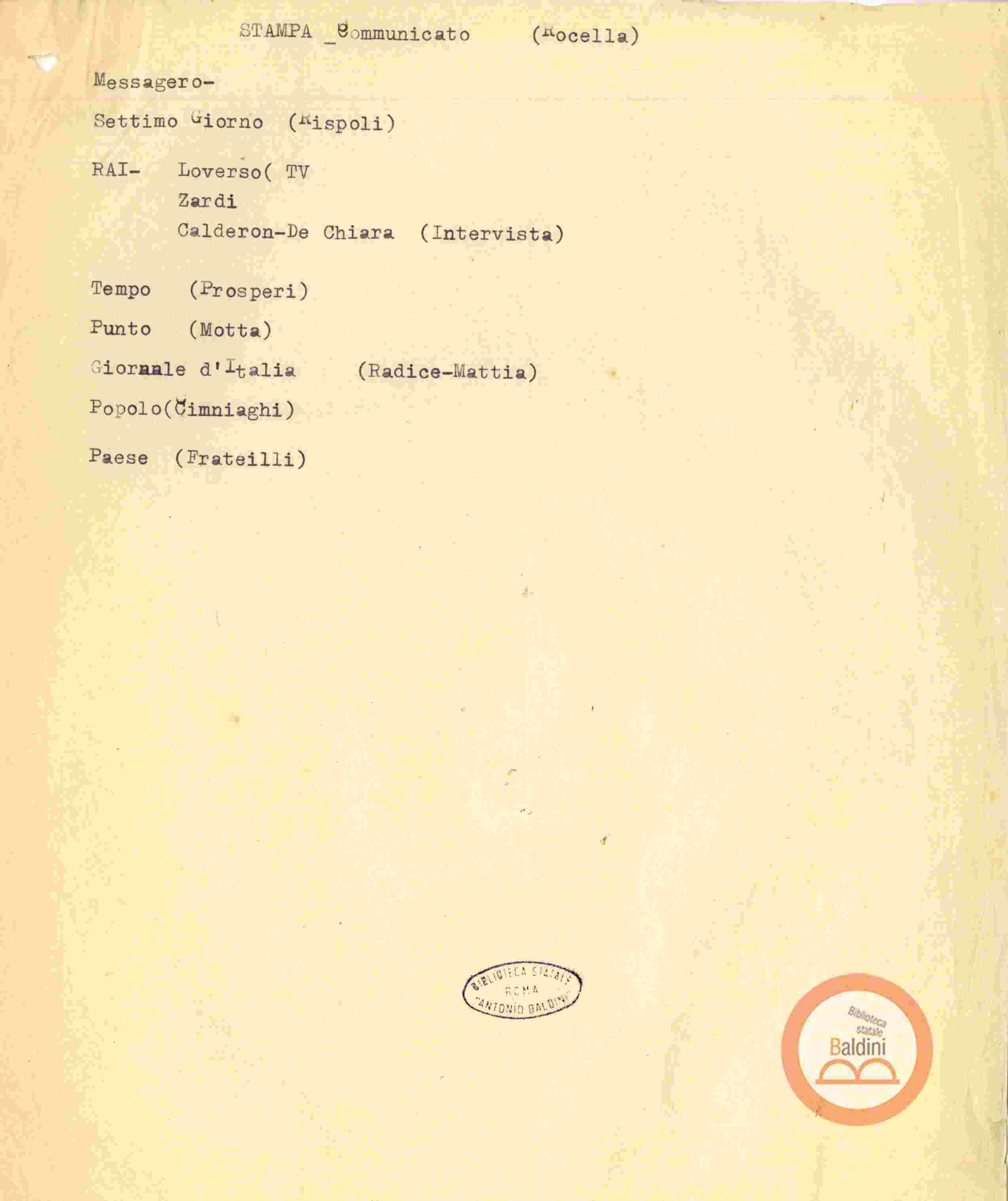 Piano di lavoro dal 26 agosto al 1 settembre