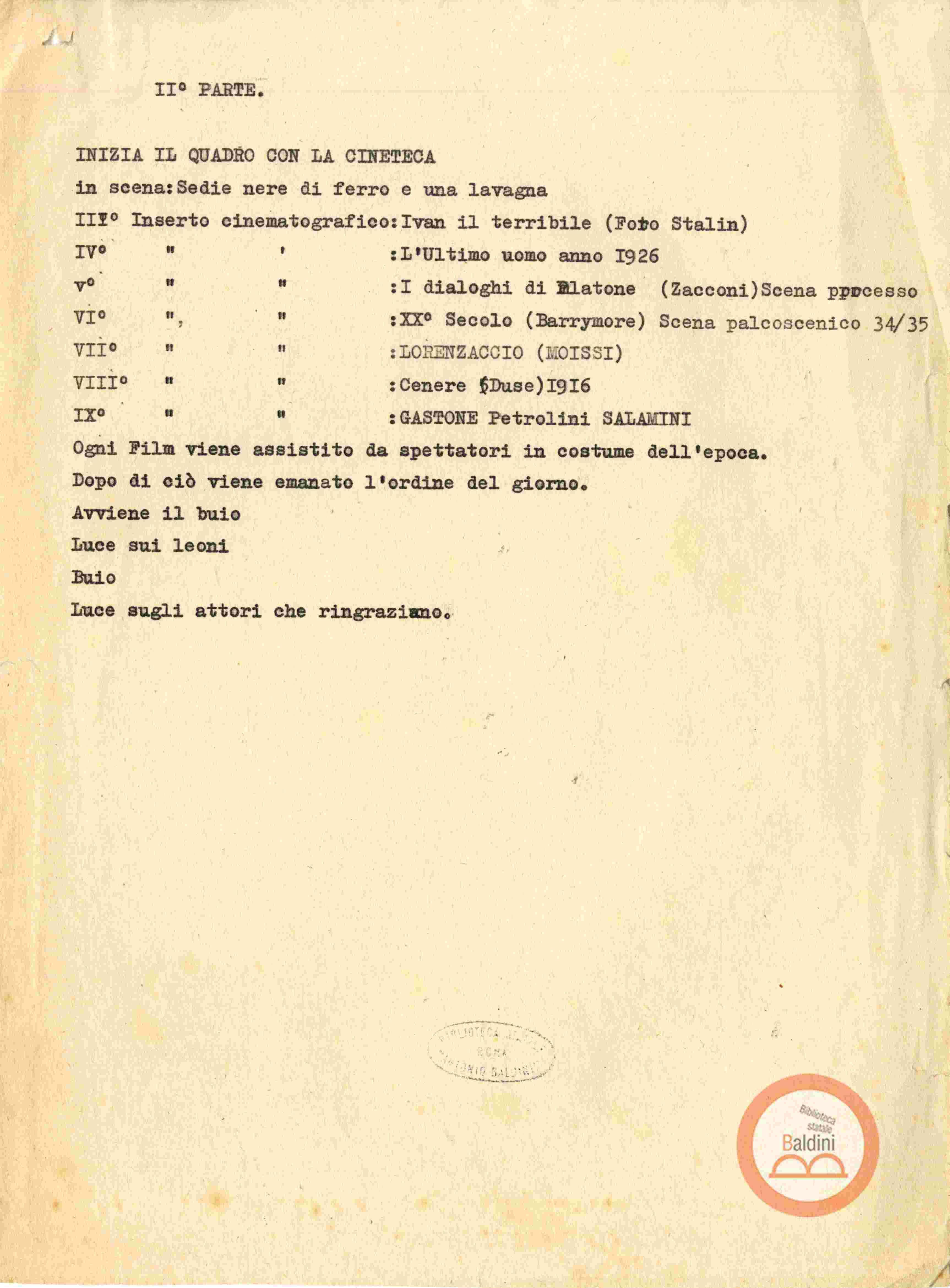 Piano di lavoro dal 26 agosto al 1 settembre