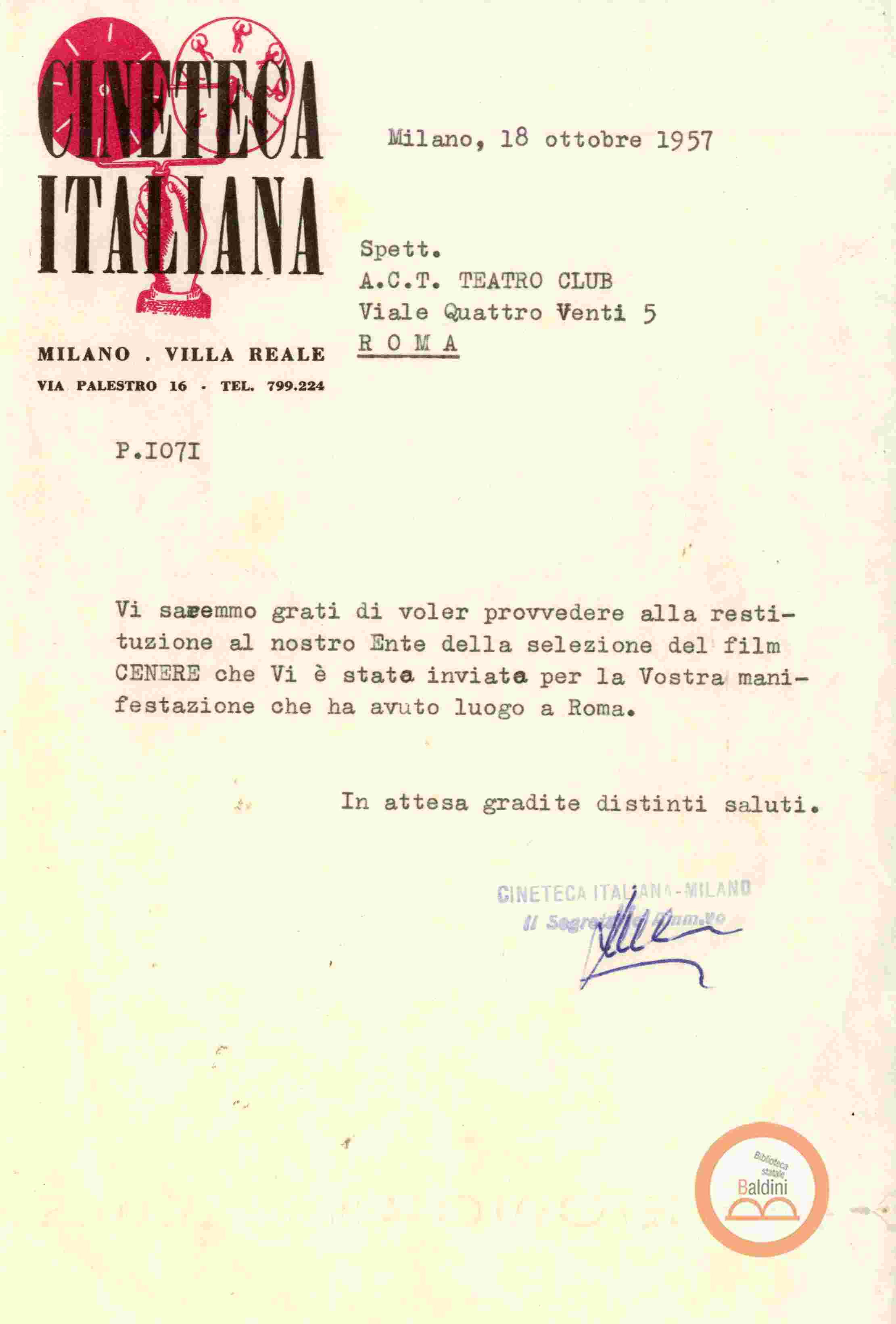 Inc. "in risposta alla vostra ultima del 13 dicembre…"