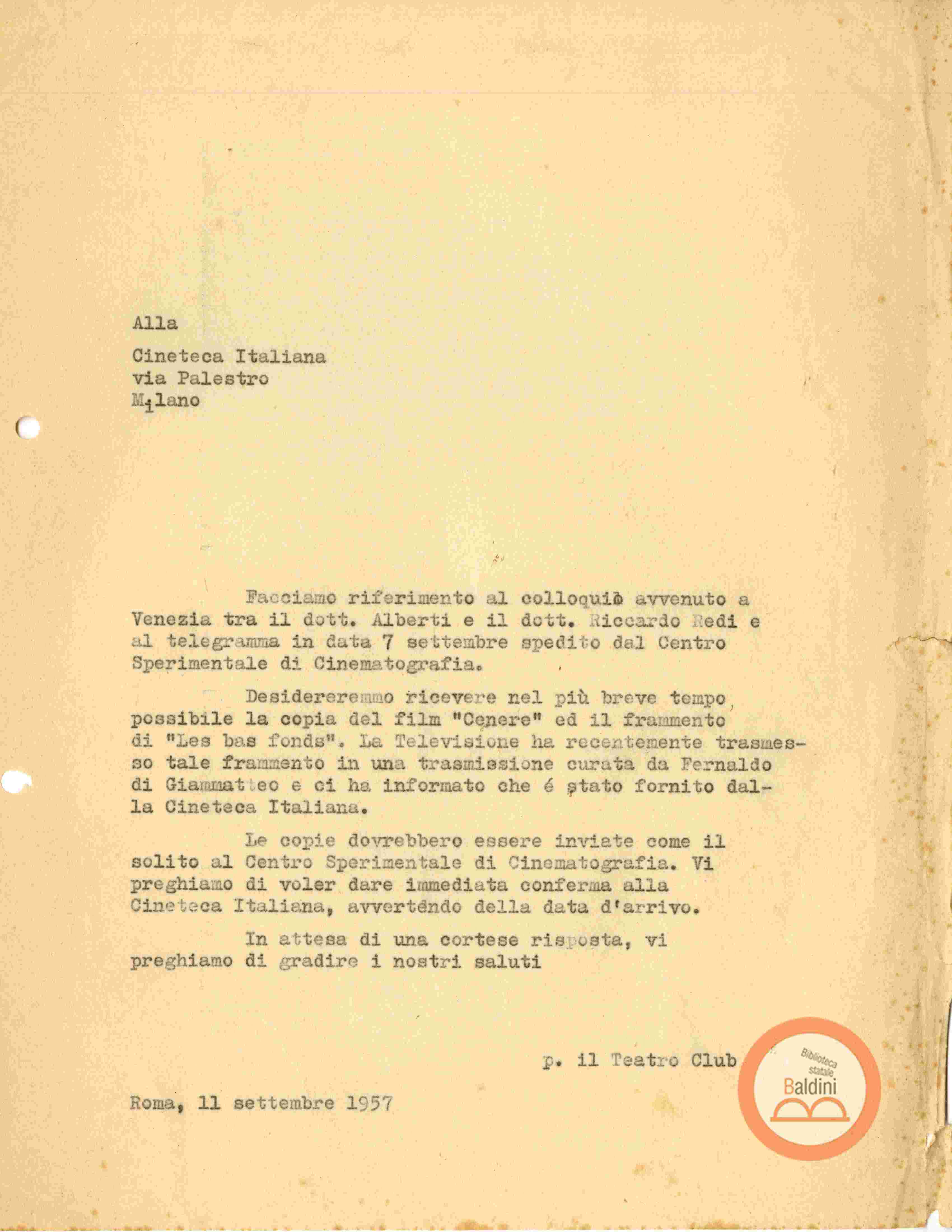 Inc. "in risposta alla vostra ultima del 13 dicembre…"