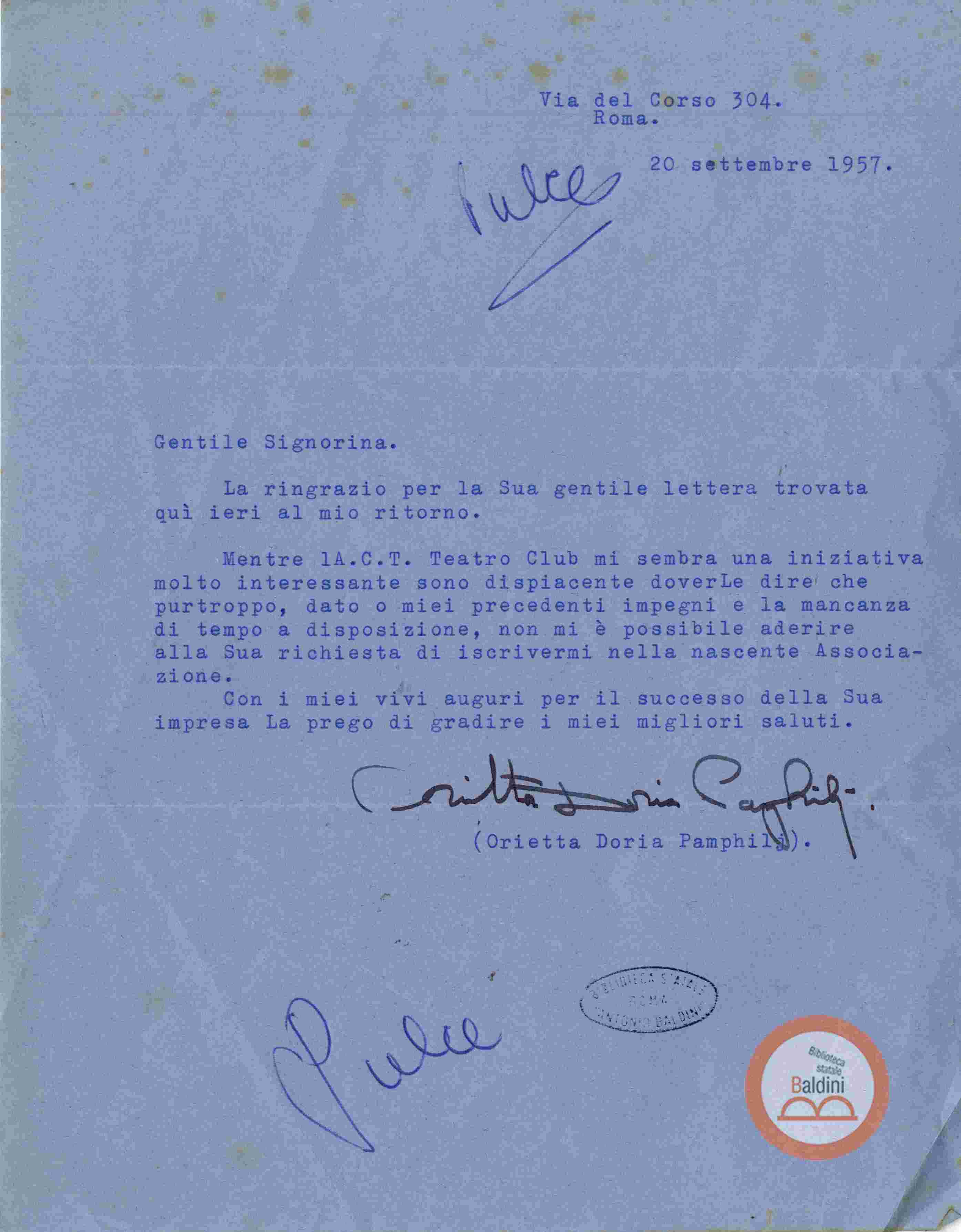 Inc. "in risposta alla vostra ultima del 13 dicembre…"