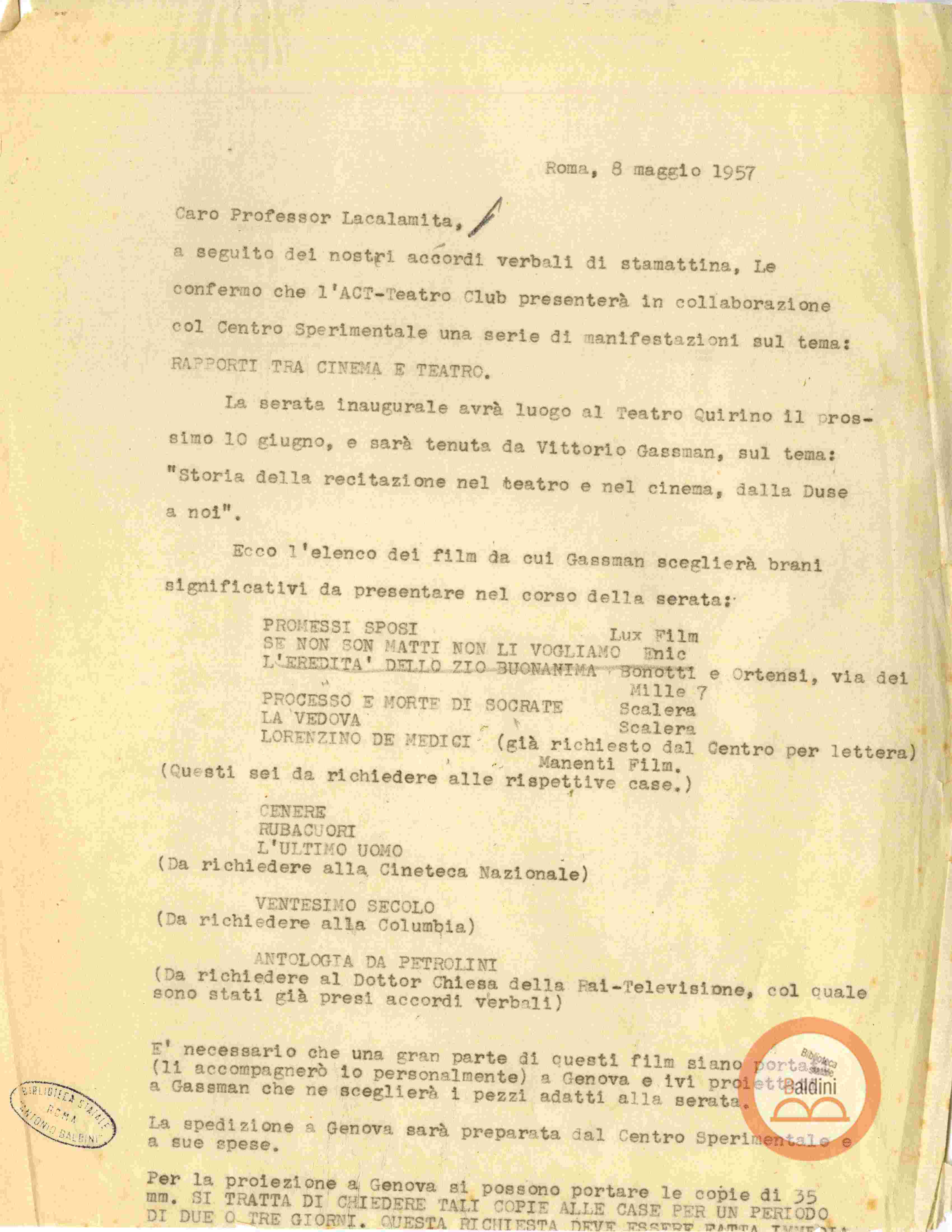 Inc. "in risposta alla vostra ultima del 13 dicembre…"