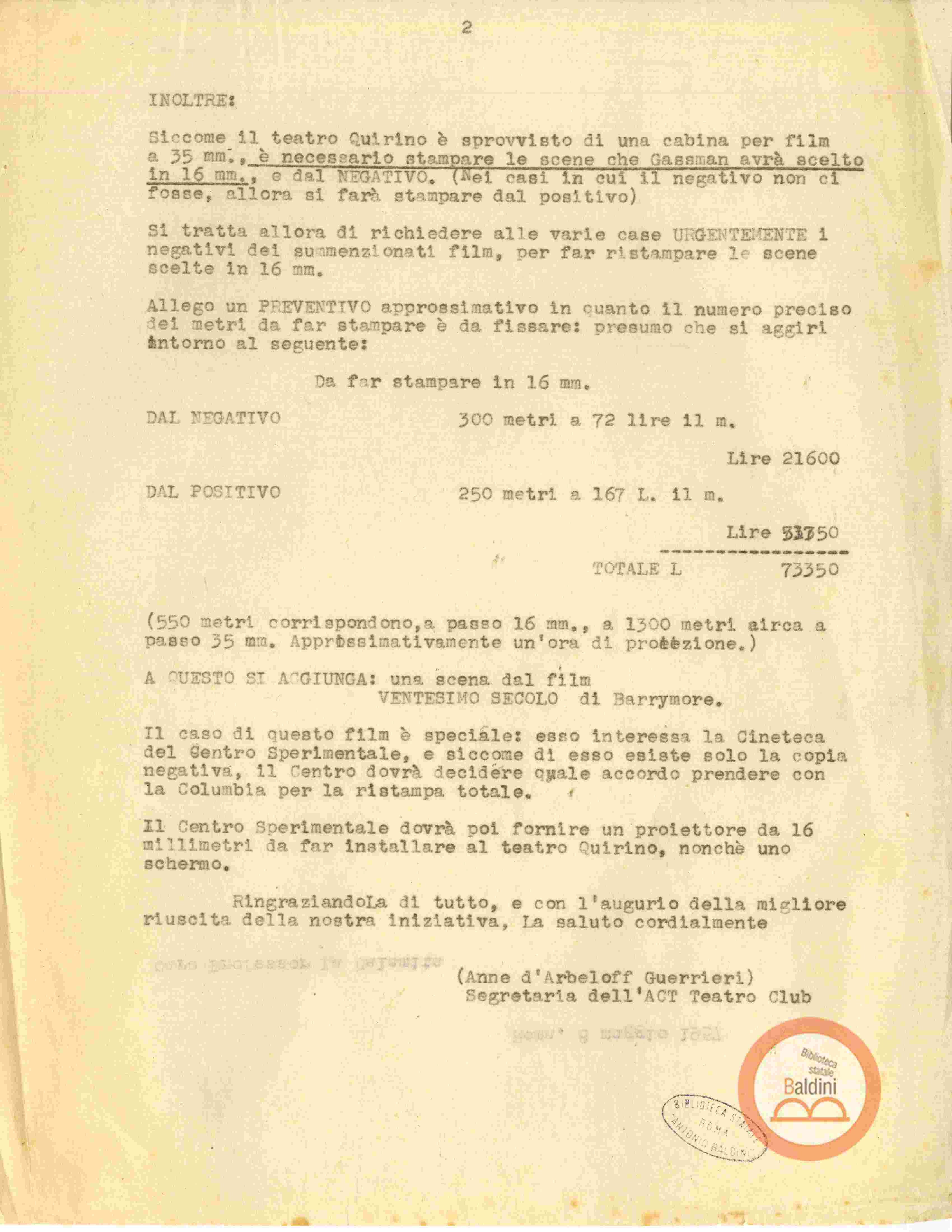 Inc. "in risposta alla vostra ultima del 13 dicembre…"