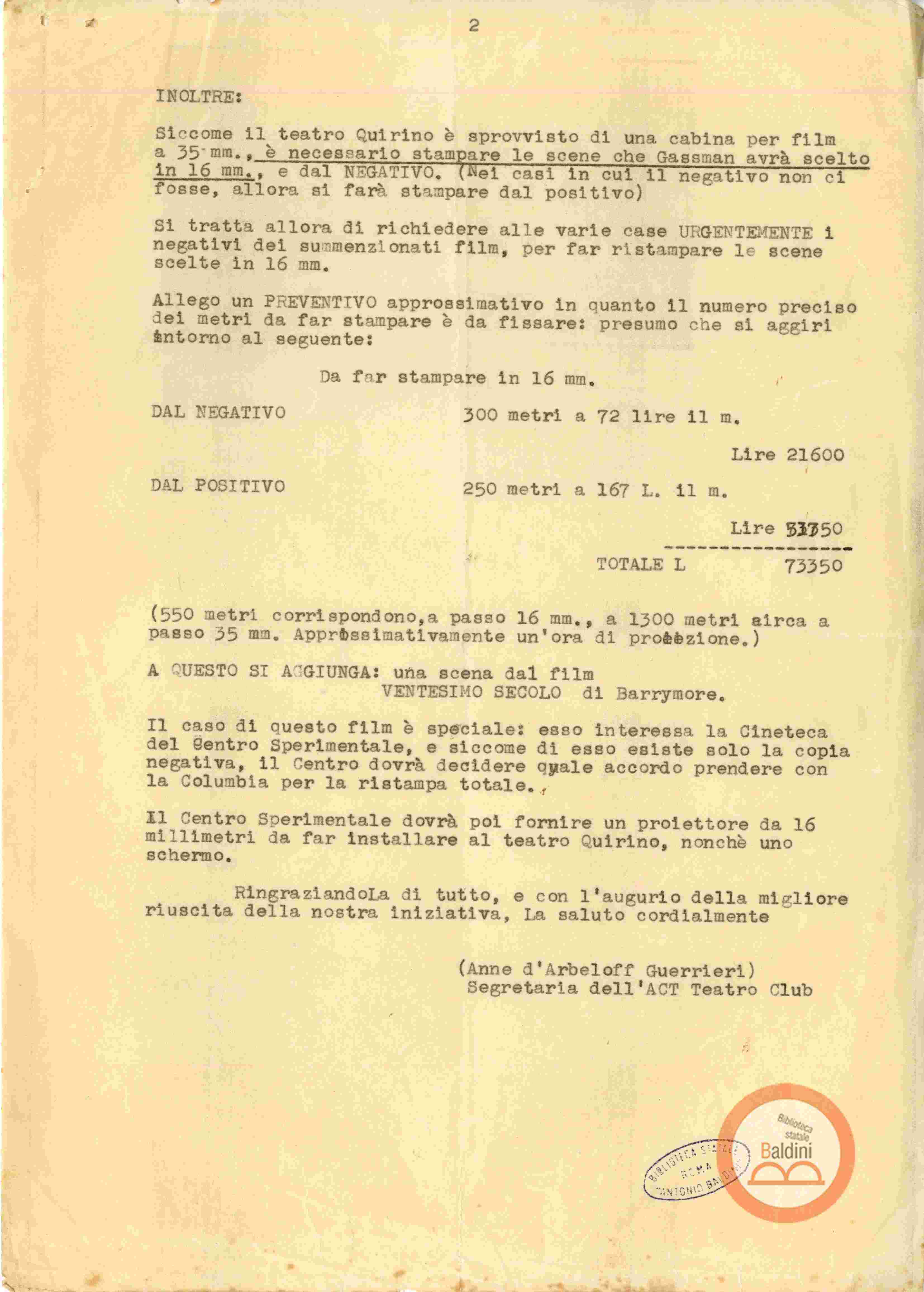 Inc. "in risposta alla vostra ultima del 13 dicembre…"