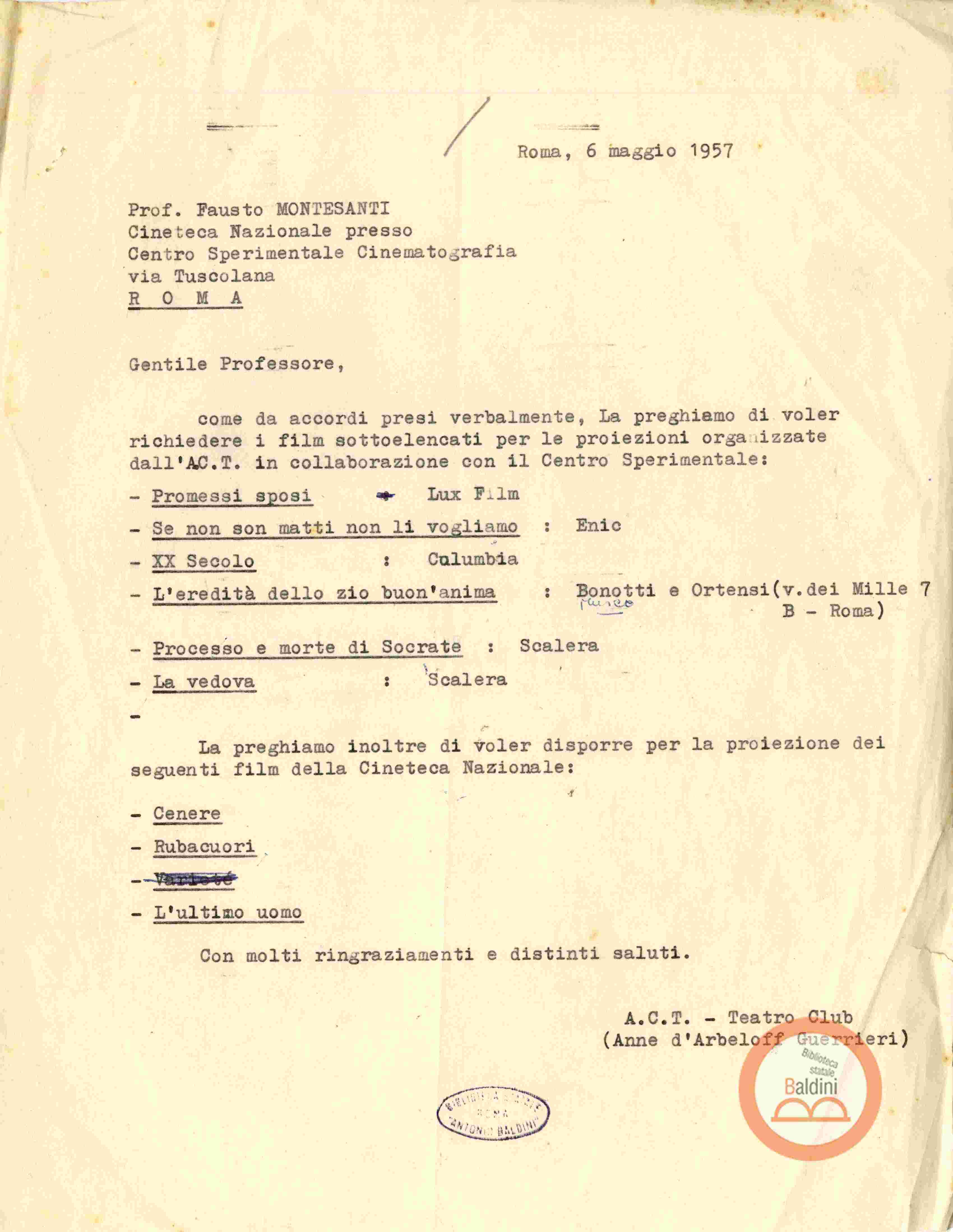 Inc. "in risposta alla vostra ultima del 13 dicembre…"