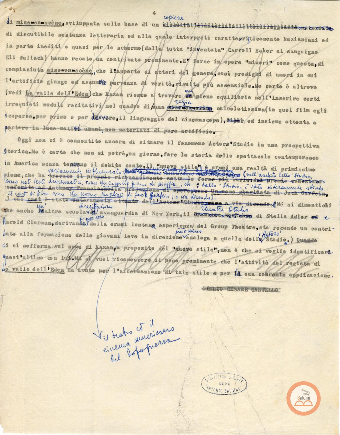 Il Teatro Club presenta Una lezione dell'Actor's Studio