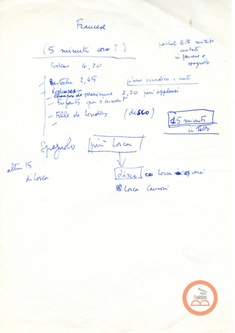 Programma radiofonico Serata con Germaine Montero