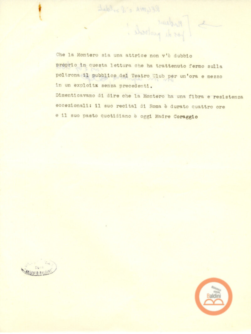 Programma radiofonico Serata con Germaine Montero