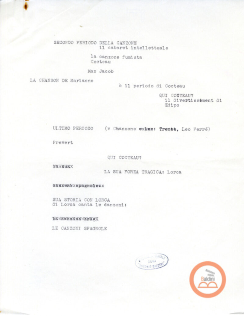 Programma radiofonico Serata con Germaine Montero