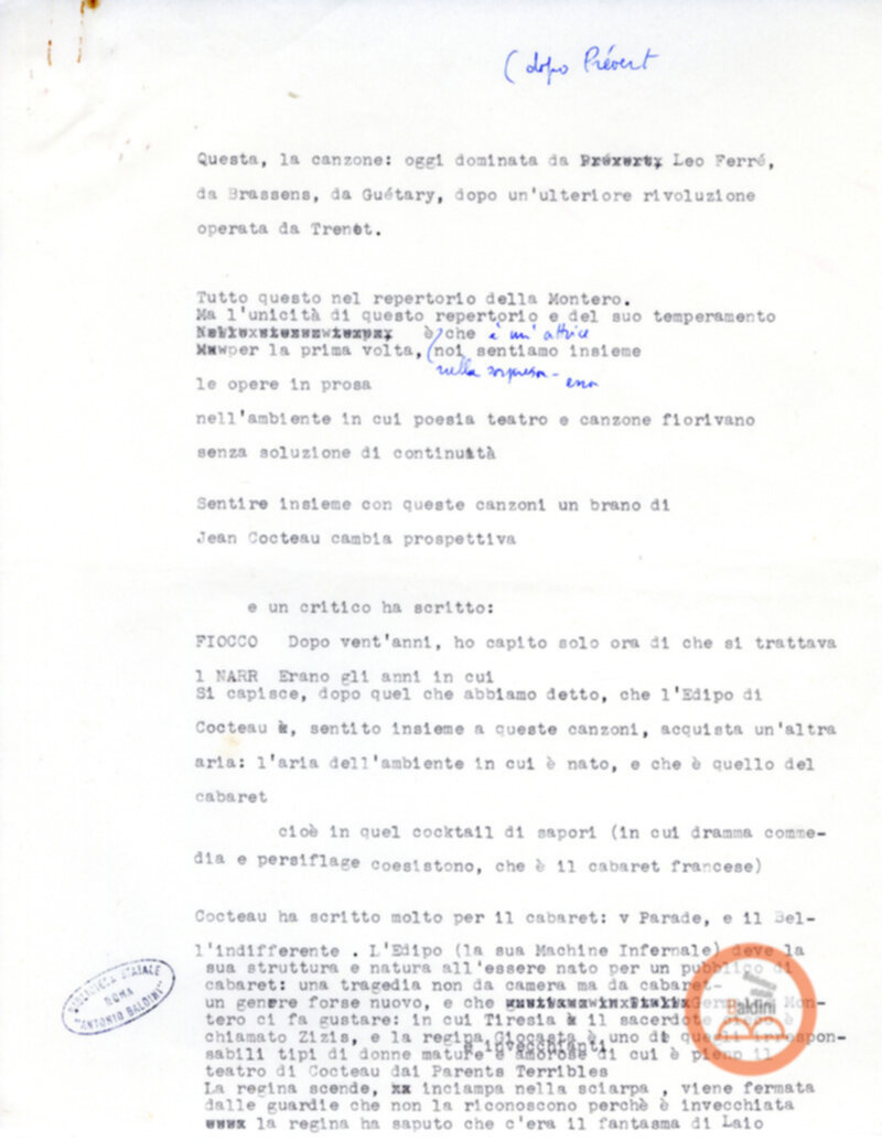 Programma radiofonico Serata con Germaine Montero