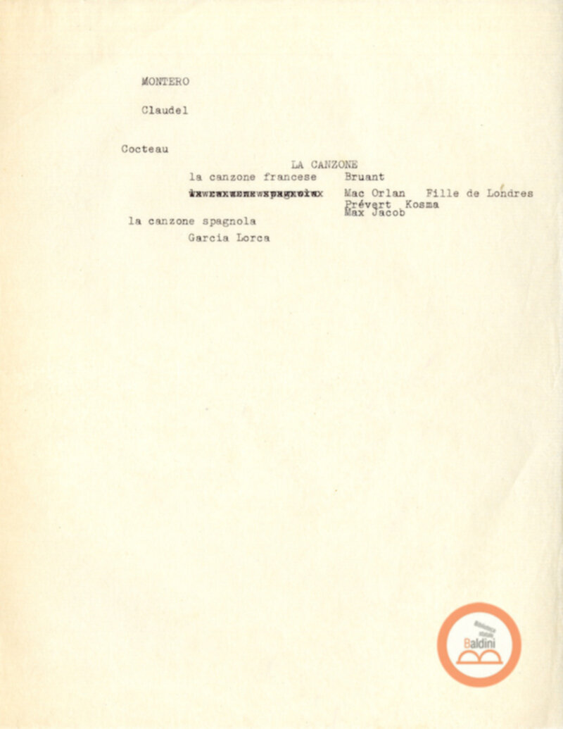 Programma radiofonico Serata con Germaine Montero