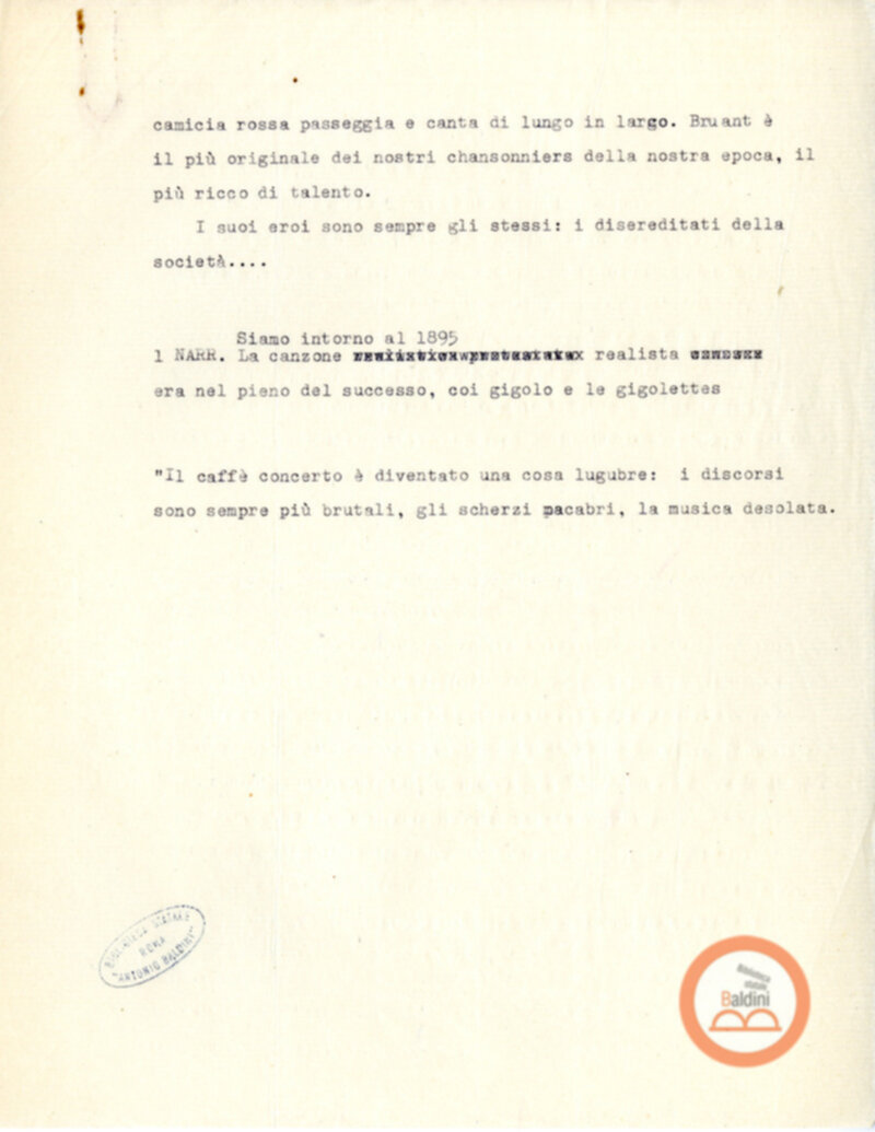 Programma radiofonico Serata con Germaine Montero