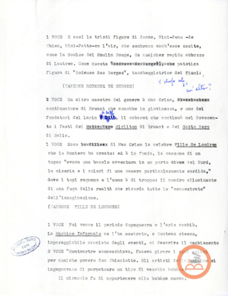 Programma radiofonico Serata con Germaine Montero