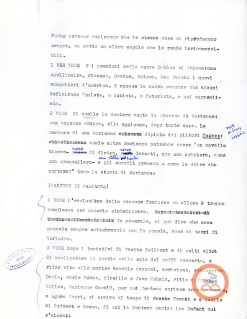 Programma radiofonico Serata con Germaine Montero