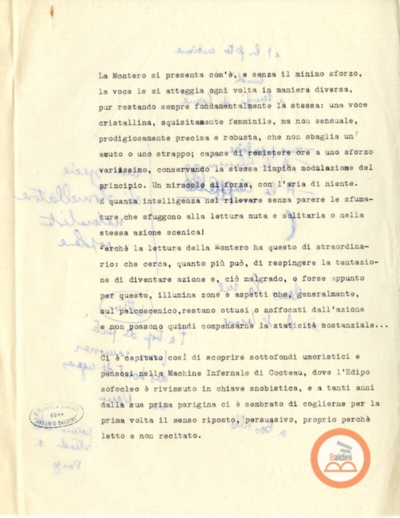 Programma radiofonico Serata con Germaine Montero