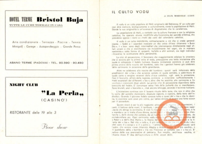 Vudu di Haiti al Teatro La Perla