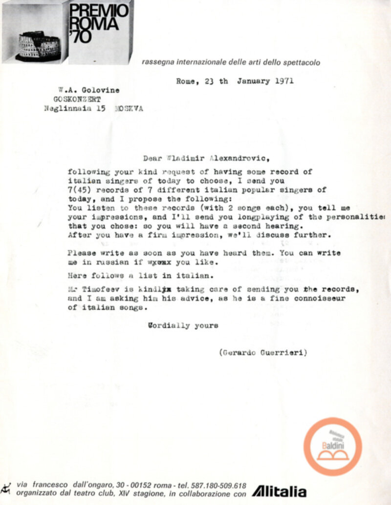 Lettera a Wladimir Alexandrovic