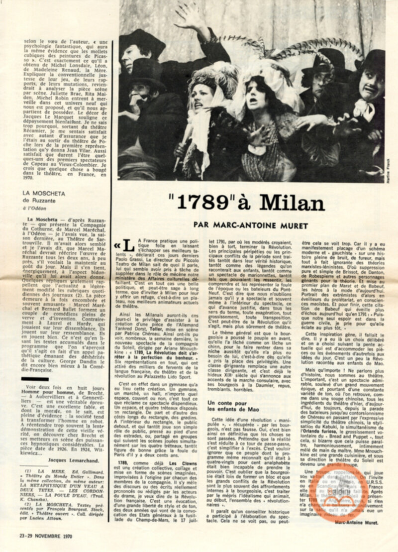 Spettacolo "Le Mère" - Compagnia Renaud-Barrault