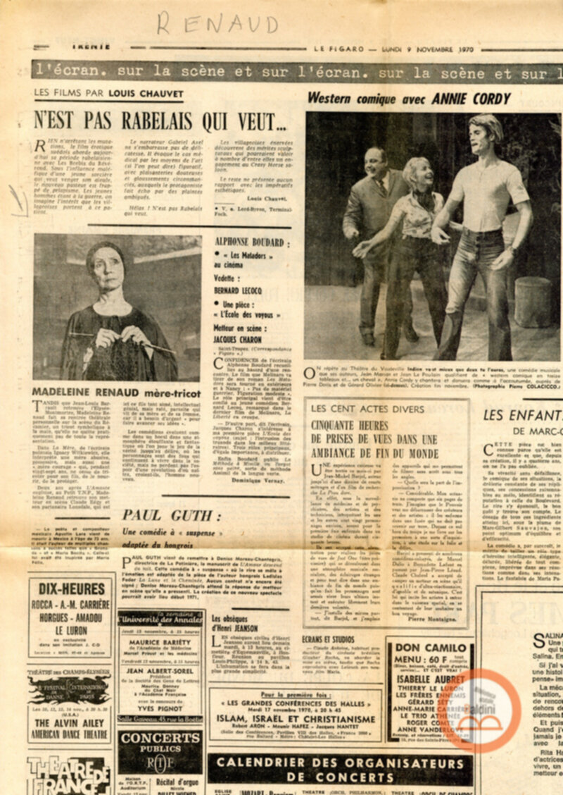 Spettacolo "Le Mère" - Compagnia Renaud-Barrault