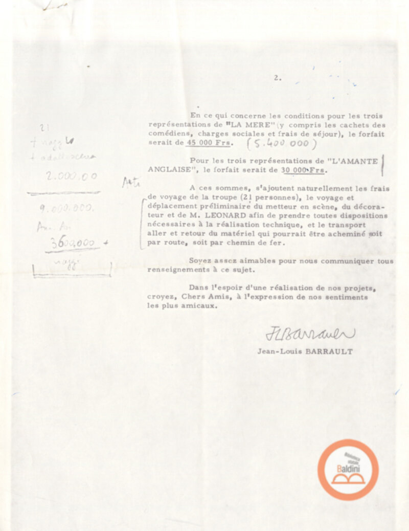 Premio Roma '70 - Compagnia Renaud-Barrault