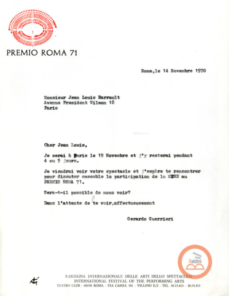 Premio Roma '70 - Compagnia Renaud-Barrault