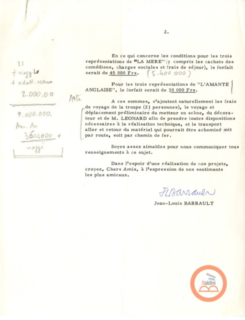 Premio Roma '70 - Compagnia Renaud-Barrault