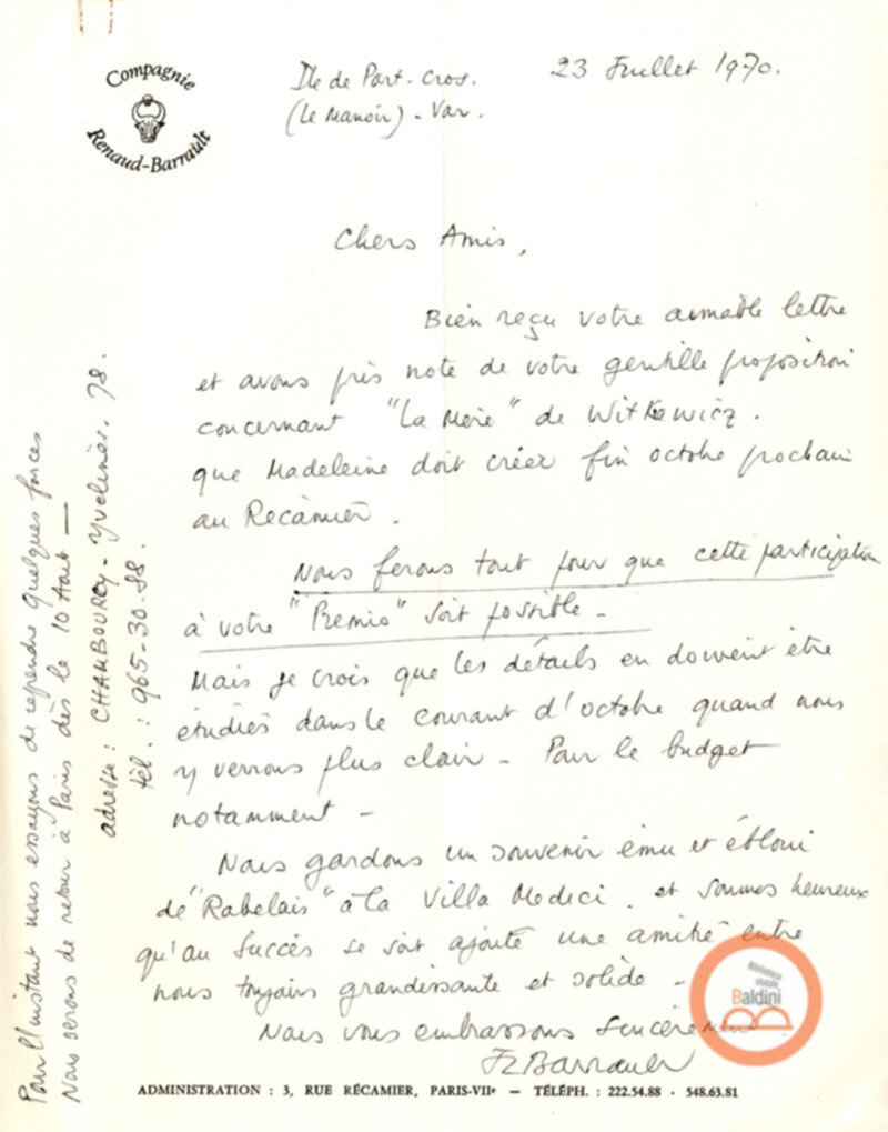 Premio Roma '70 - Compagnia Renaud-Barrault