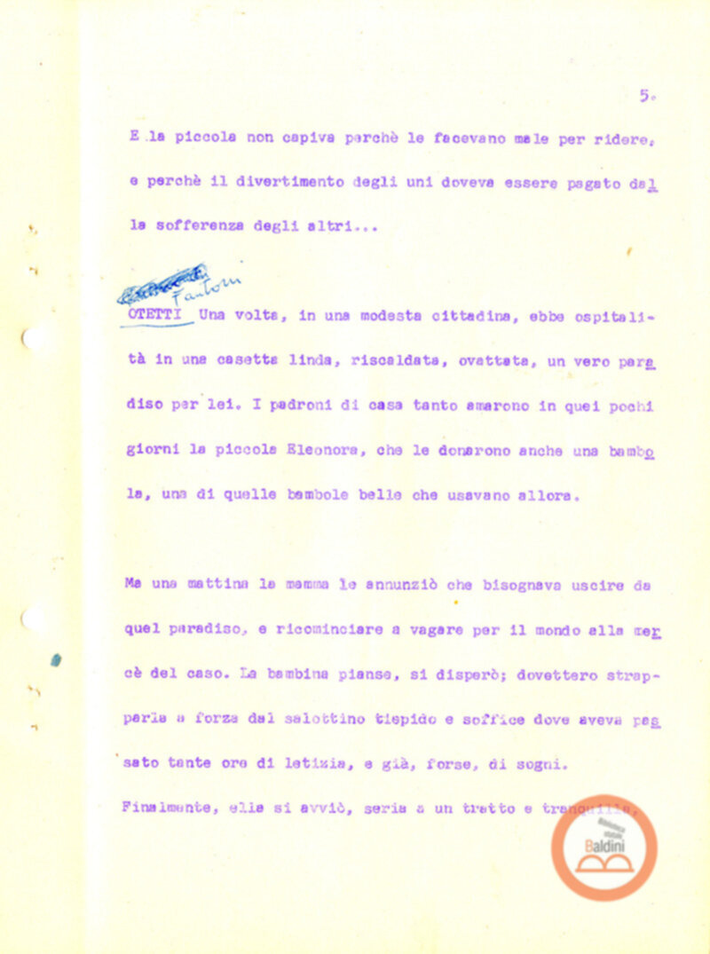 Eleonora Duse e il suo tempo - copione spettacolo