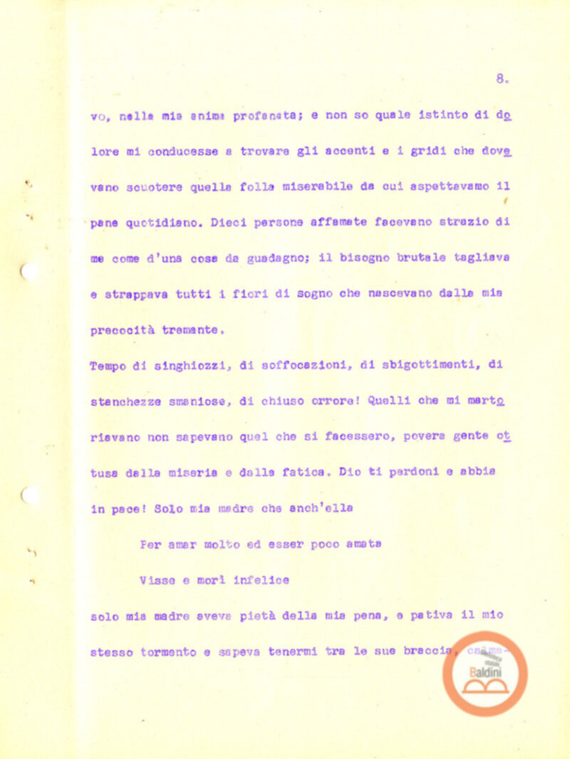 Eleonora Duse e il suo tempo - copione spettacolo