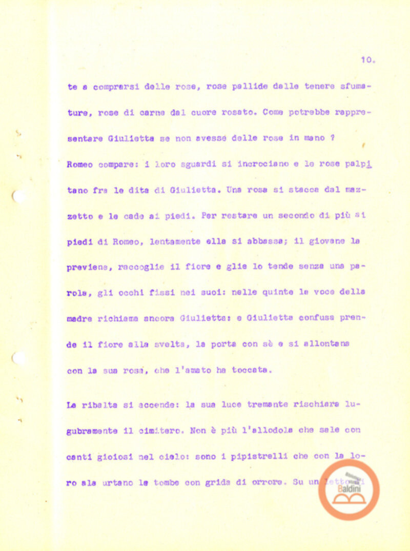 Eleonora Duse e il suo tempo - copione spettacolo