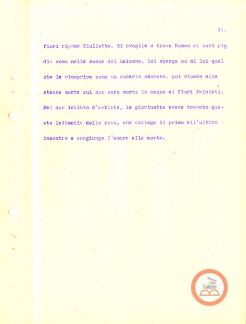 Eleonora Duse e il suo tempo - copione spettacolo