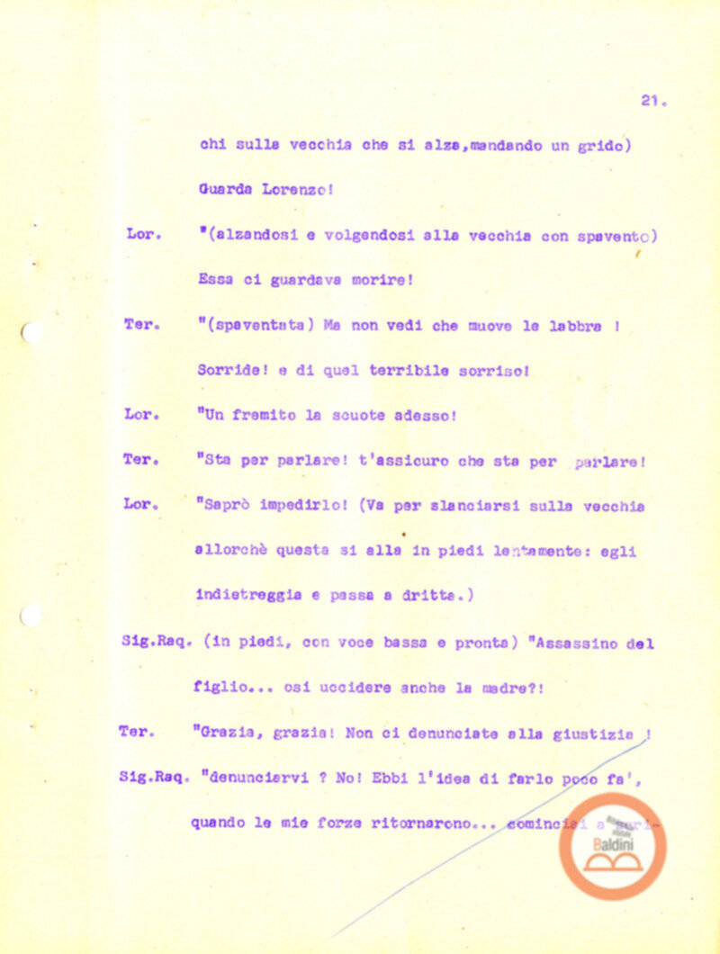 Eleonora Duse e il suo tempo - copione spettacolo