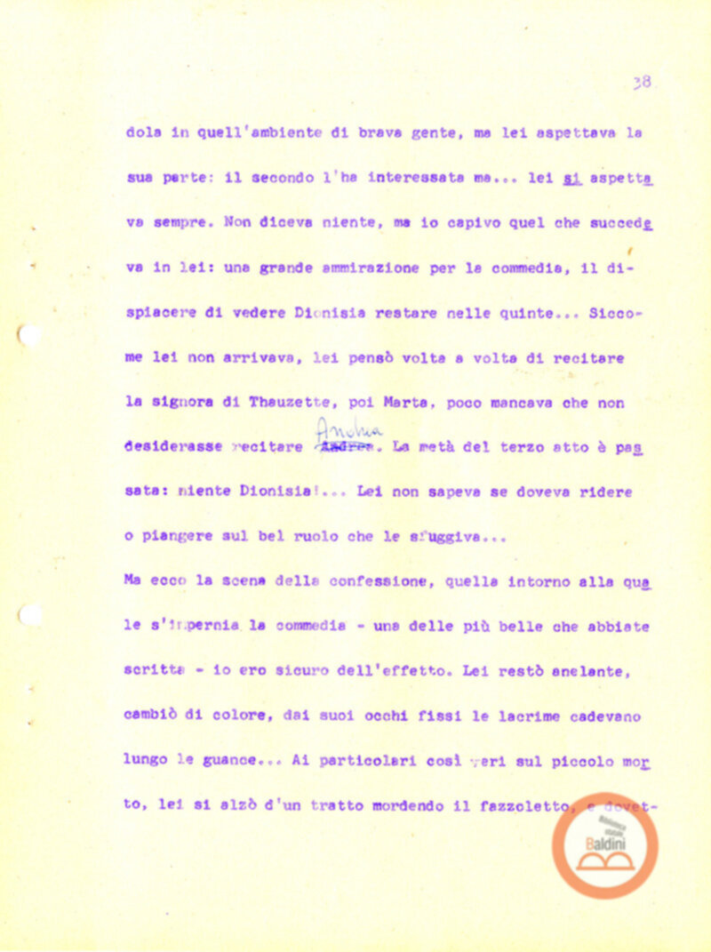 Eleonora Duse e il suo tempo - copione spettacolo