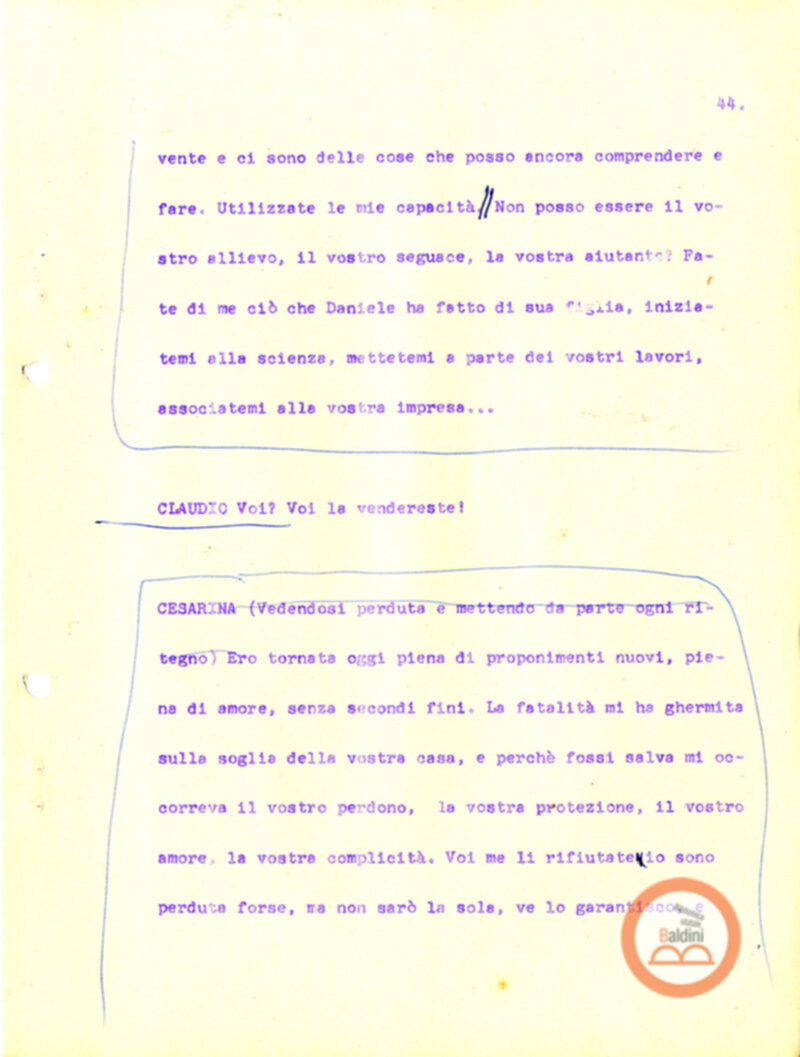 Eleonora Duse e il suo tempo - copione spettacolo