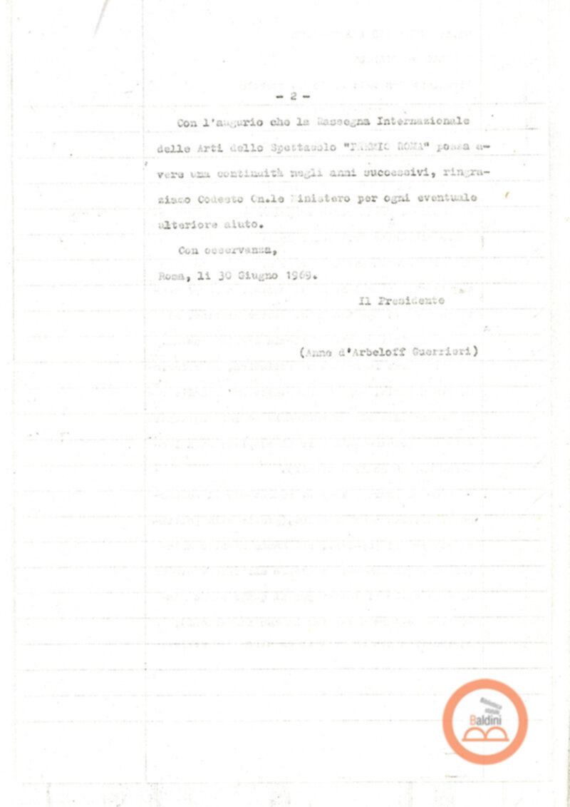 Premio Roma - richiesta contributo