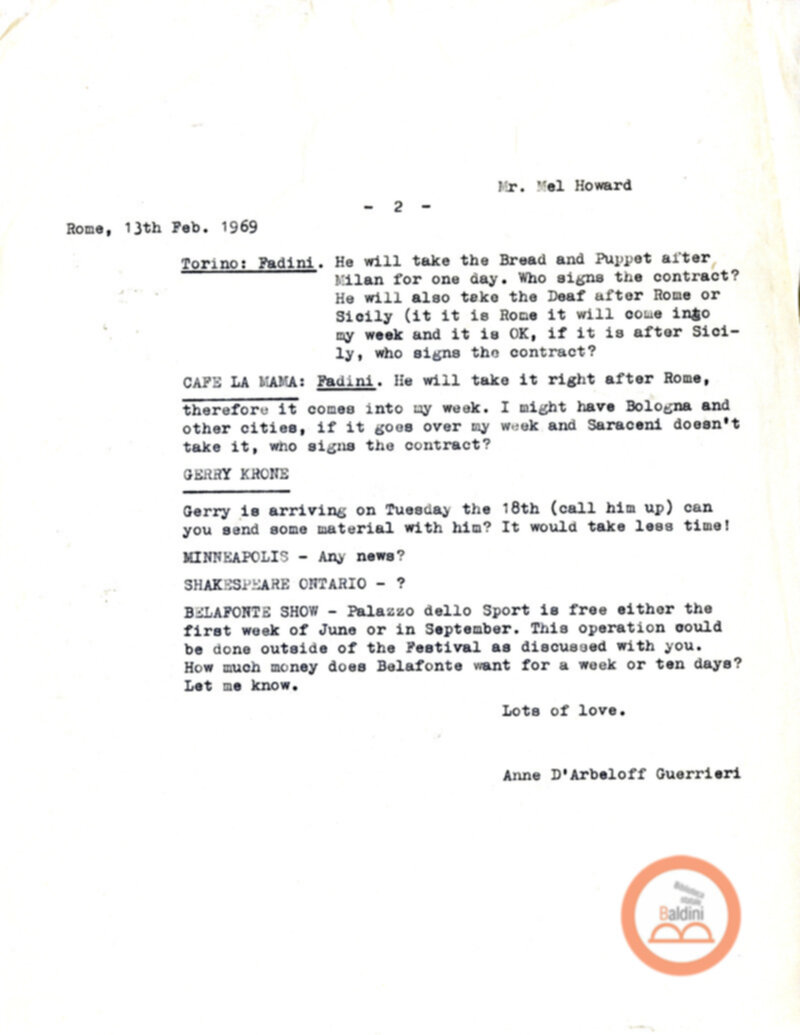 Premio Roma '70 - corrispondenza