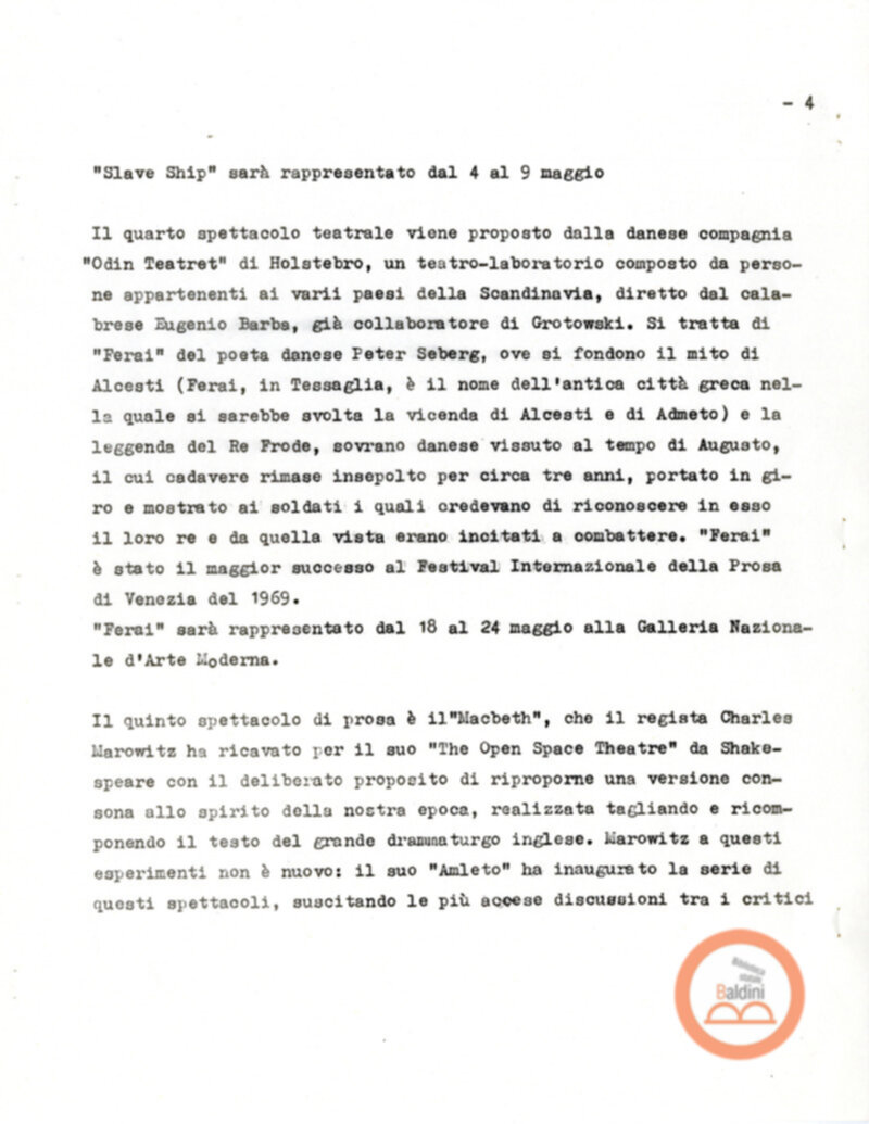 Premio Roma '70 - presentazione