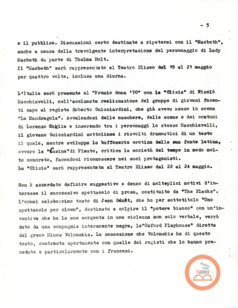 Premio Roma '70 - presentazione