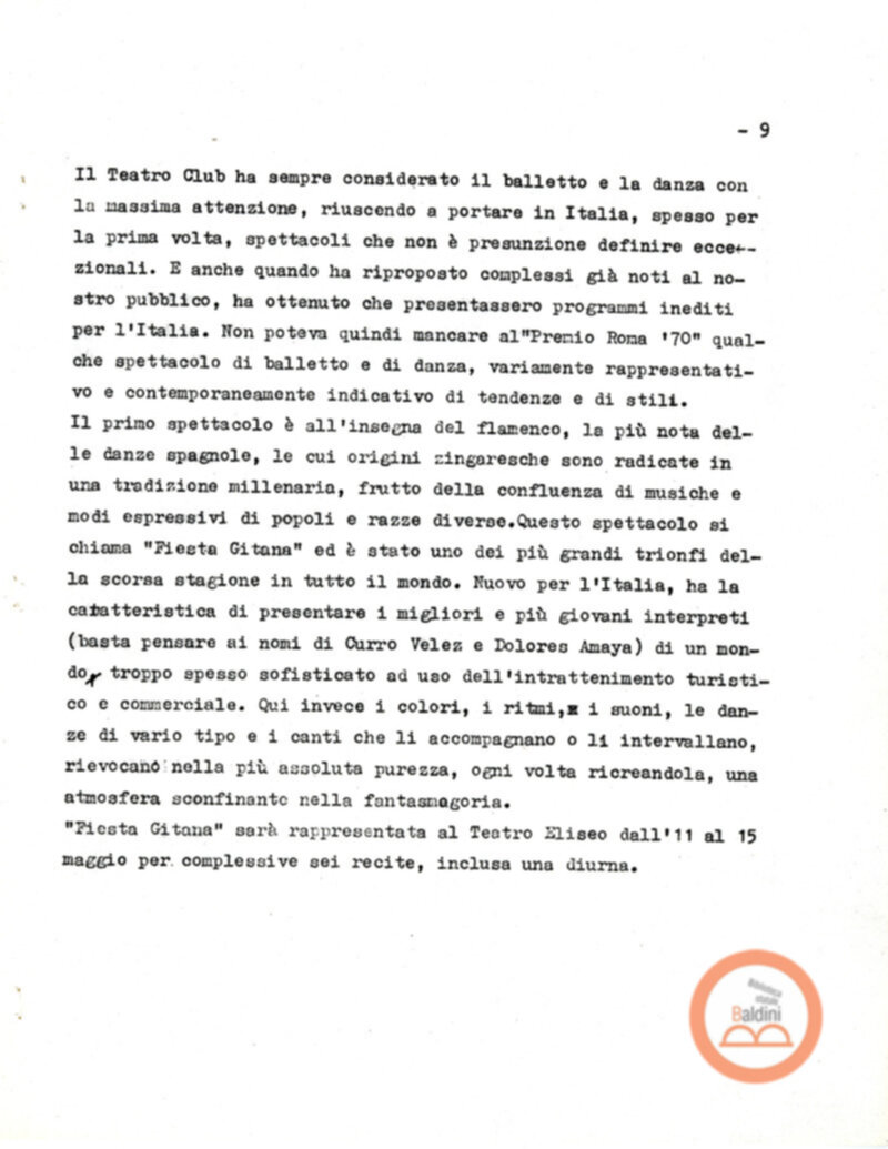 Premio Roma '70 - presentazione