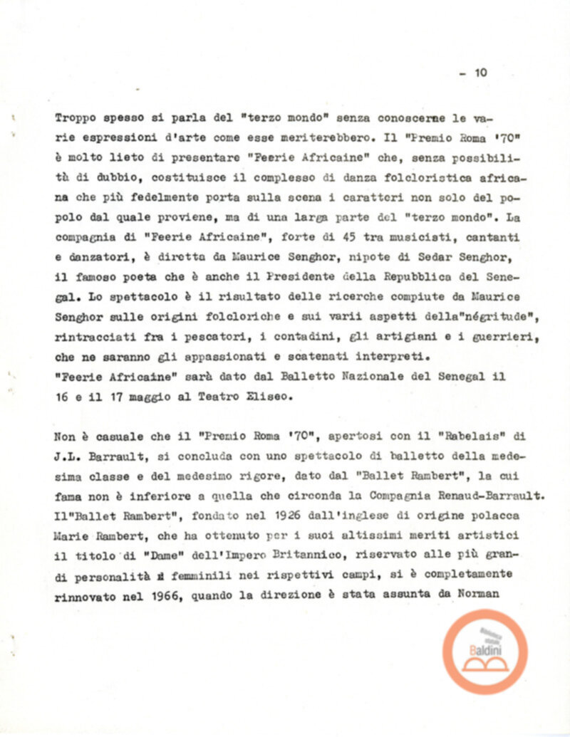 Premio Roma '70 - presentazione