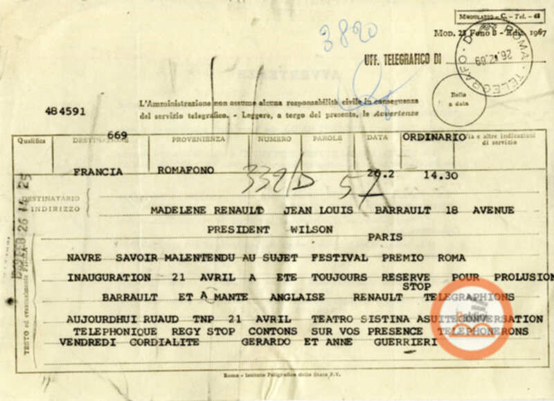 Premio Roma '70 - corrispondenza