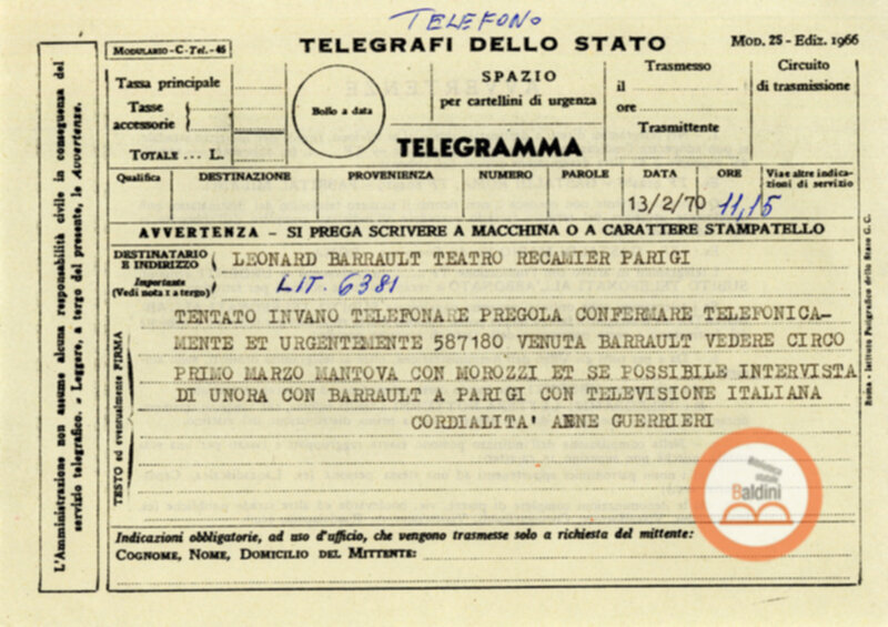 Premio Roma '70 - corrispondenza