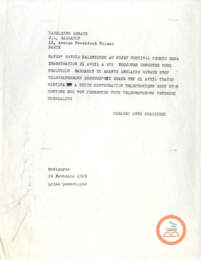 Premio Roma '70 - corrispondenza