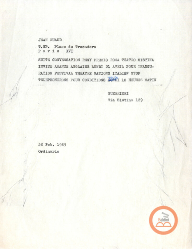 Premio Roma '70 - corrispondenza