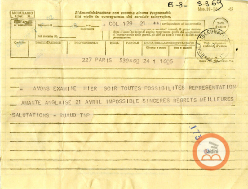 Premio Roma '70 - corrispondenza