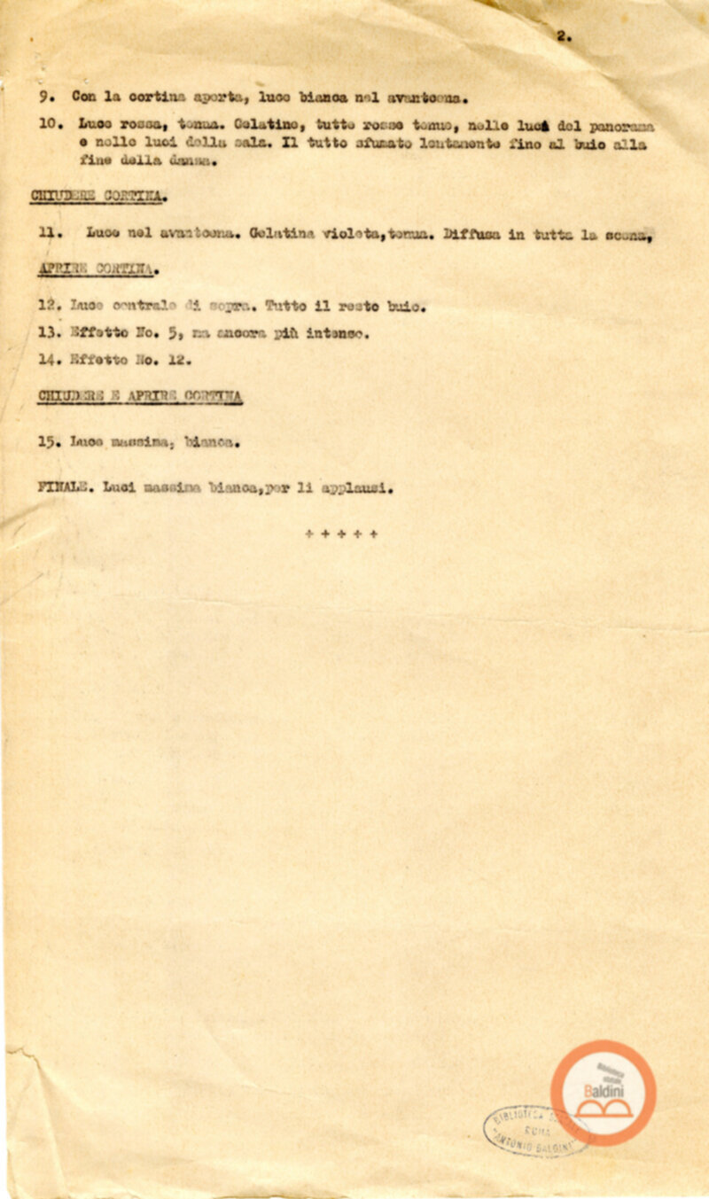 Piano luci per L'antologia drammatica del Flamenco