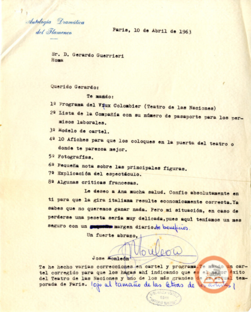 Antologia drammatica del Flamenco. Josè Monleón a Gerardo Guerrieri