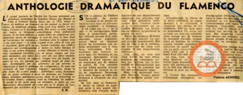 Antologia drammatica del Flamenco. Ritagli stampa