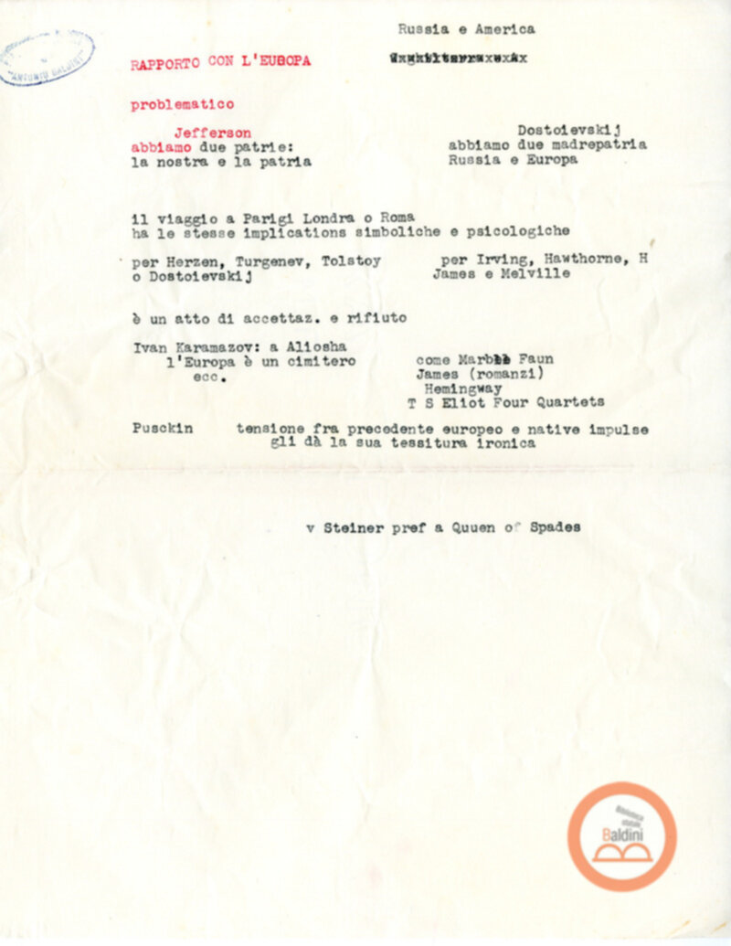 The Queen of Spades and Other Stories. Appunti