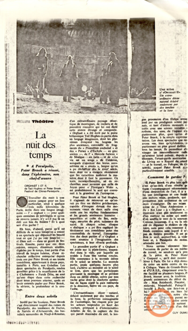 Compagnia di Peter Brook - rassegna stampa